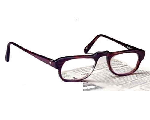 COIL +10.0 Magnifying Reading Glasses - 49mm Brown Half-Rim Eyeglasses for Seniors & Crafts - Perfect for Reading, Sewing, Jewelry Making & Close-Up Work