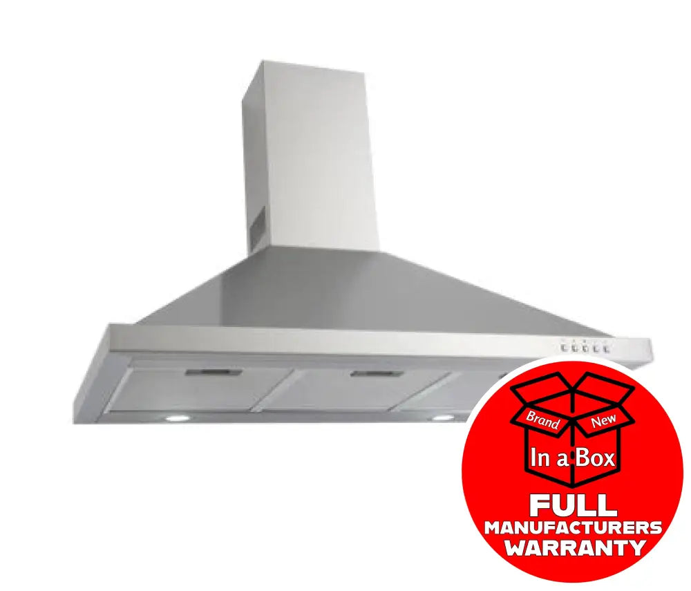 Euro EA90SX2 90cm Stainless Steel Range Hood - Powerful Kitchen Exhaust Fan with LED Lights for Smoke & Odor Removal - Perfect for Modern Home Cooking & Grilling