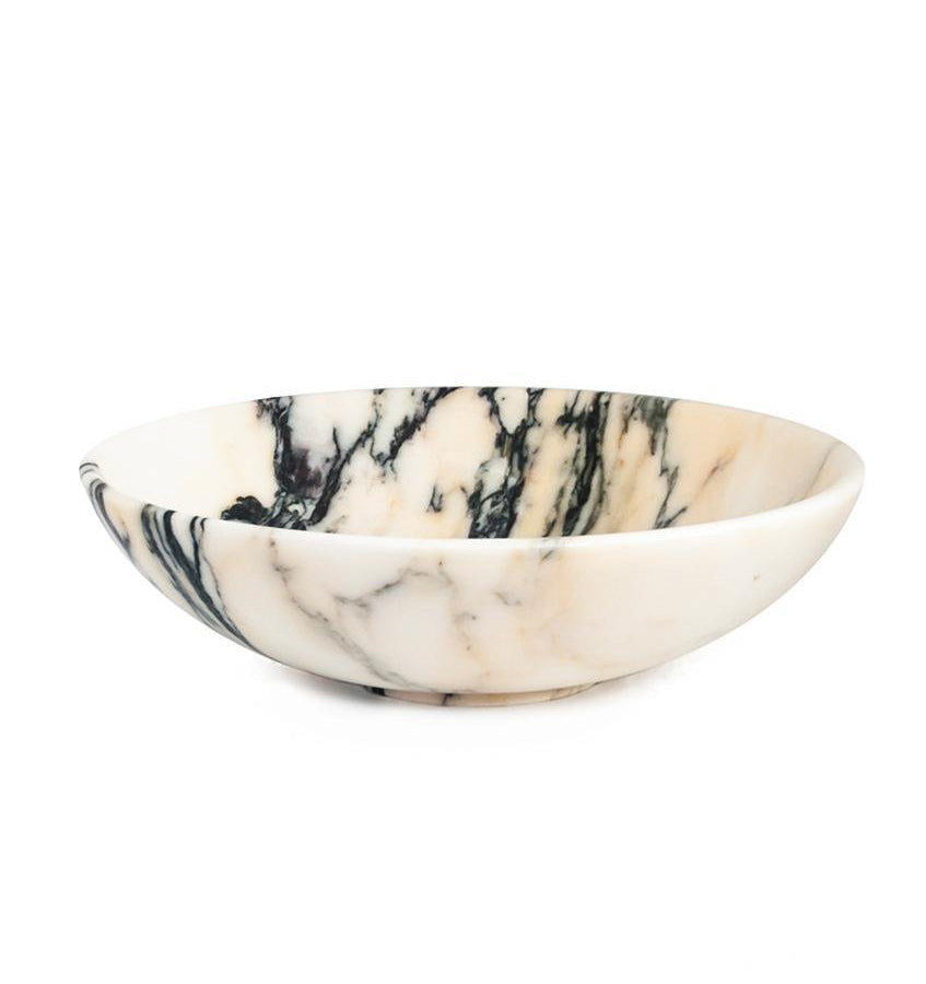 Fiammetta V Italian Marble Fruit Bowl - Elegant Handcrafted Marble Serving Bowl for Fruits, Nuts & Decor - Perfect for Kitchen, Dining Table & Centerpiece Decorations