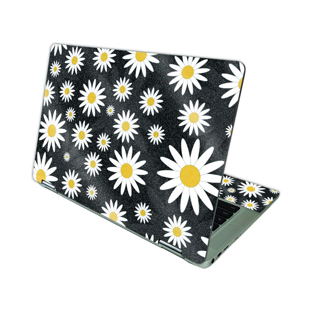 MightySkins Glossy Glitter Protective Skin Cover for HP Chromebook x360 14 (2021) - Daisies Design | Durable Scratch-Resistant Laptop Decal | Easy to Apply & Remove | Made in USA | Perfect for School, Work & Travel Accessories