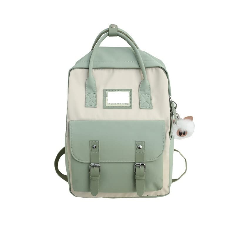 Black Cat Women's Waterproof Nylon Backpack for School & Travel (Green)
