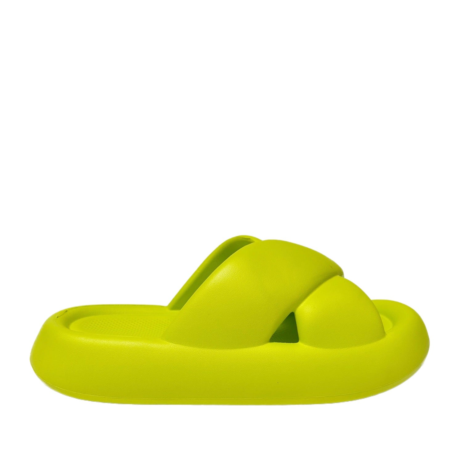 FLOOF Women's Comfortable Puff Slide Sandals in Green - Perfect for Beach, Pool, and Summer Outfits