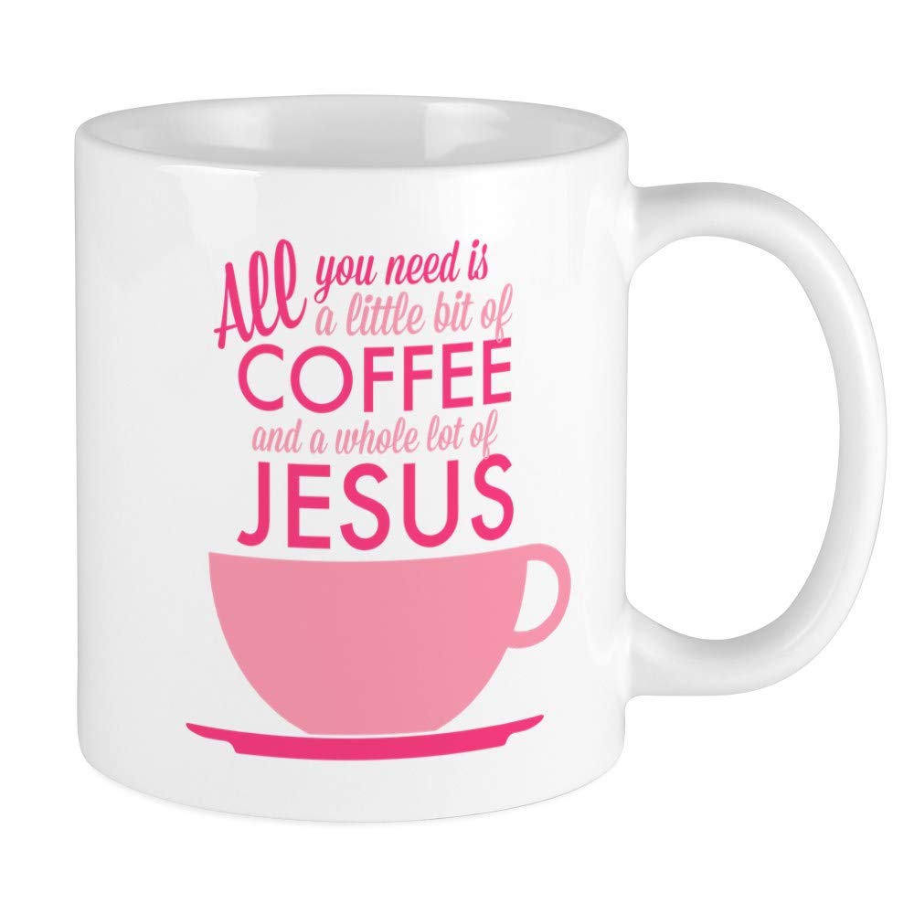 11 oz Ceramic Coffee Mug & Tea Cup - Jesus & Coffee Design by CafePress | Perfect for Home, Office & Gifts