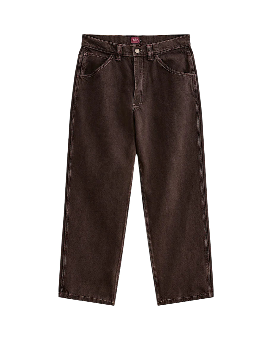 Vans Skate Check 5 Loose Denim Pants for Men - After Dark Brown Color | Comfortable Skateboarding & Casual Streetwear Pants for Everyday Wear