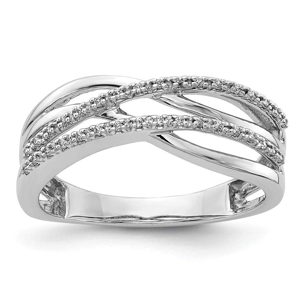 14K White Gold Polished Diamond Ring Size 7 - Elegant Women's Jewelry Gift for Anniversary, Engagement & Special Occasions