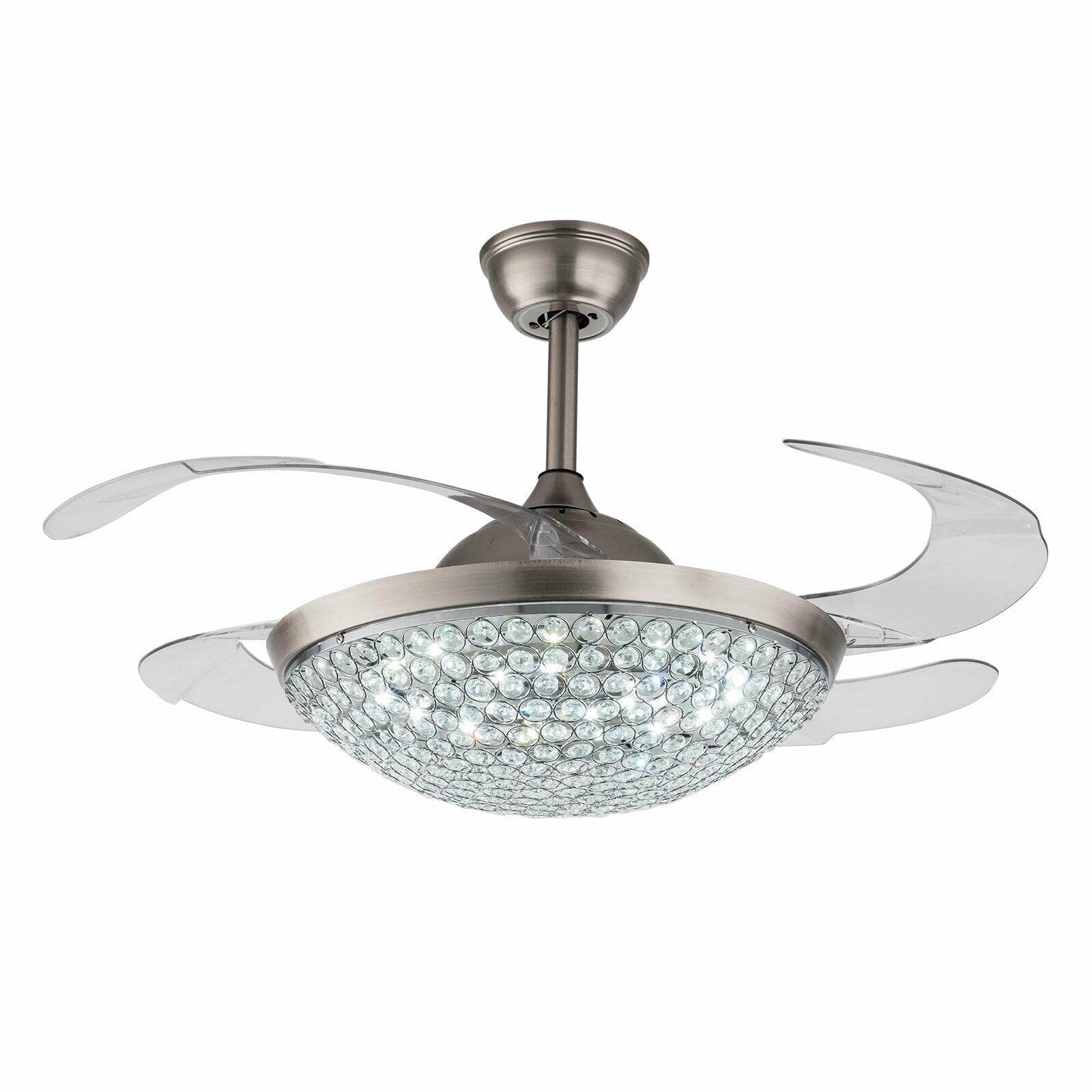 VioliytyC LED Ceiling Fan with Remote Control - Energy Efficient Indoor/Outdoor Ceiling Light Fixture for Bedroom, Living Room, Patio - Modern Farmhouse & Rustic Home Decor