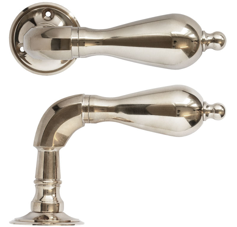 Classic Nickel Exterior Door Handle - Durable & Stylish Entry Door Knob for Home Security & Elegance - Perfect for Front Doors, Patio Doors & Garden Gates
