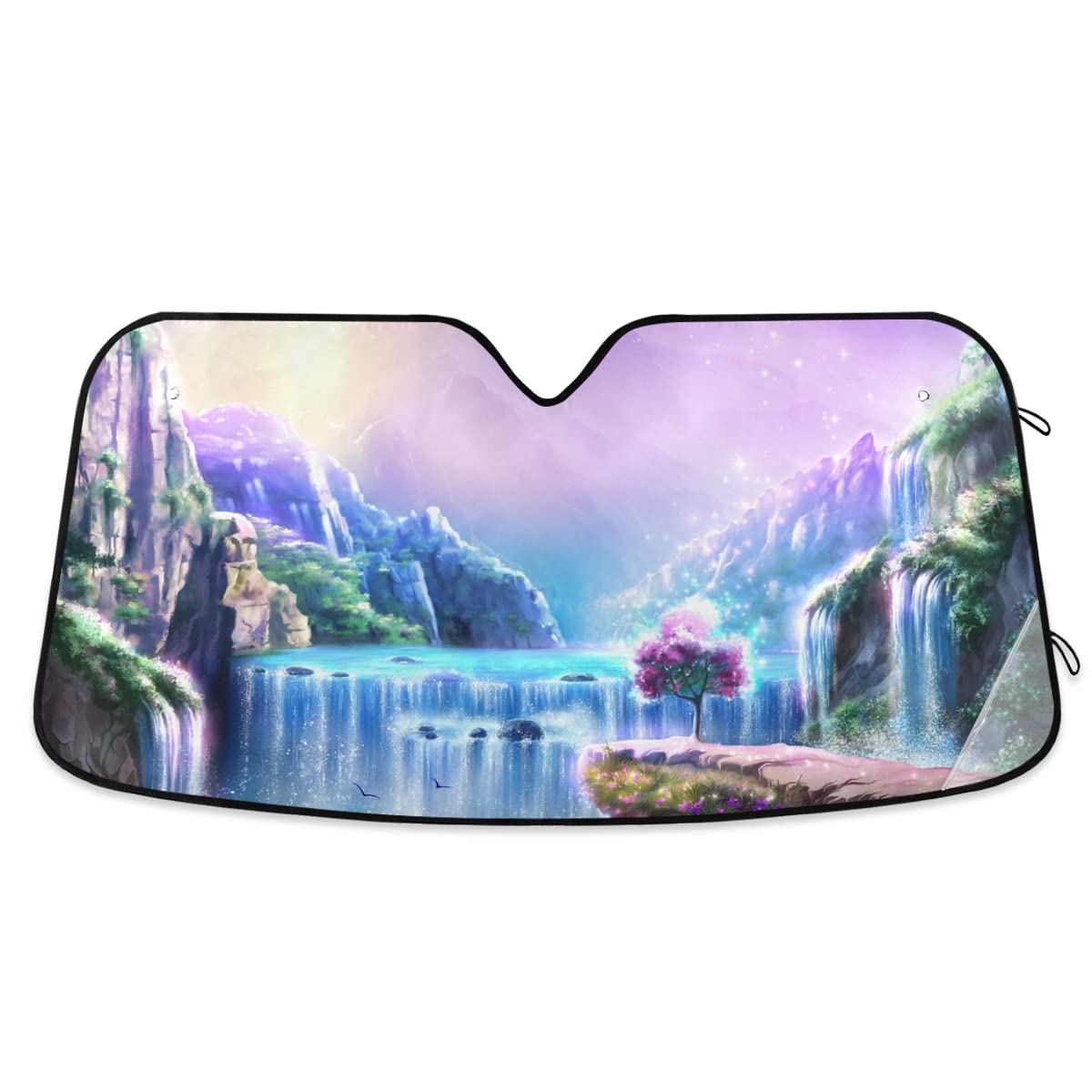 Foldable Car Windshield Sunshade for SUV & Truck - 55x27.6 Inch UV Protection Sun Visor | Heat & Glare Reduction for Front Window | Perfect for Road Trips, Parking & Summer Protection