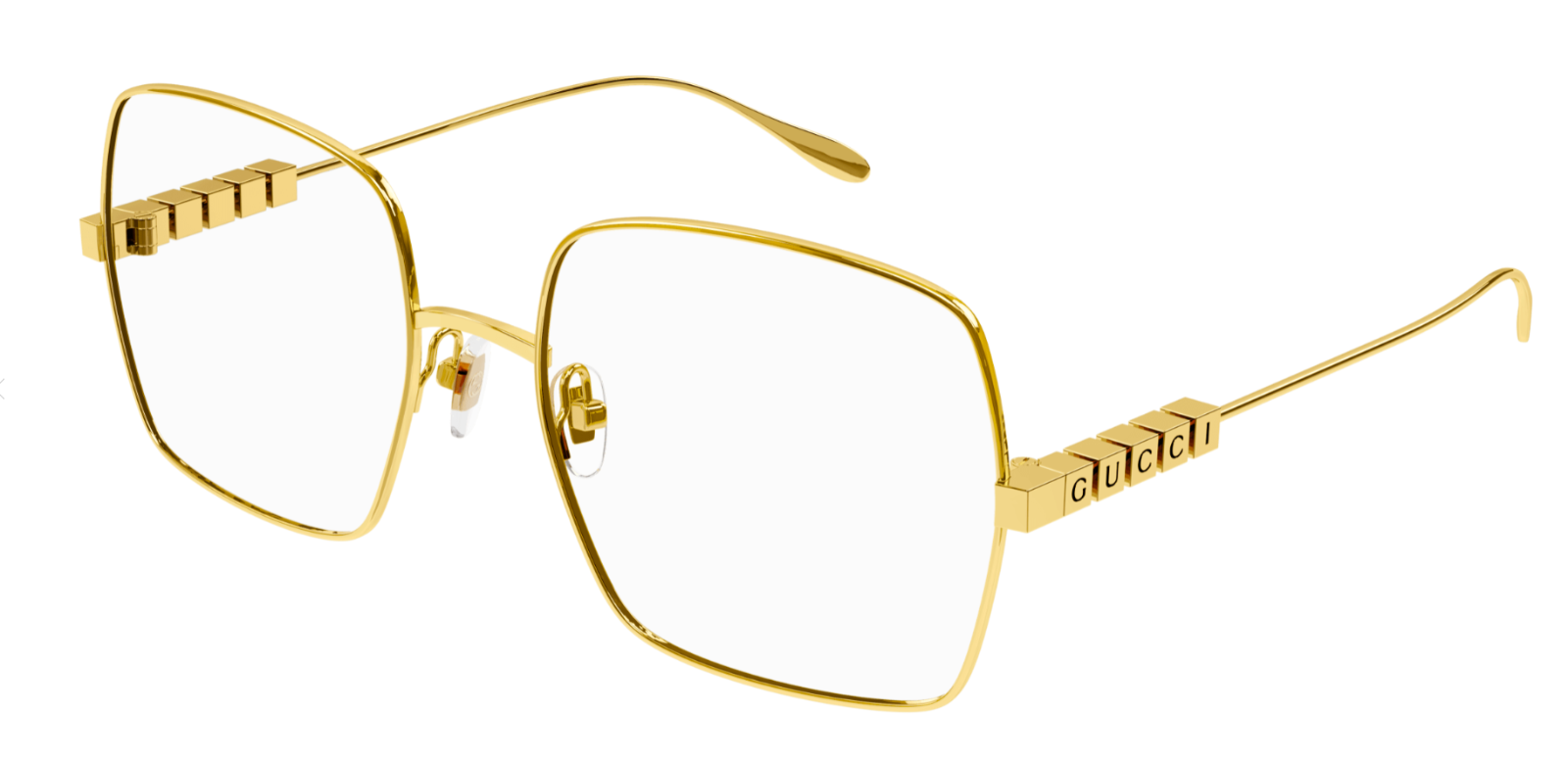 Gucci GG1434O 001 Gold Square Women's Eyeglasses - Stylish Designer Glasses for Women, Perfect for Work, Reading & Fashion Accessories