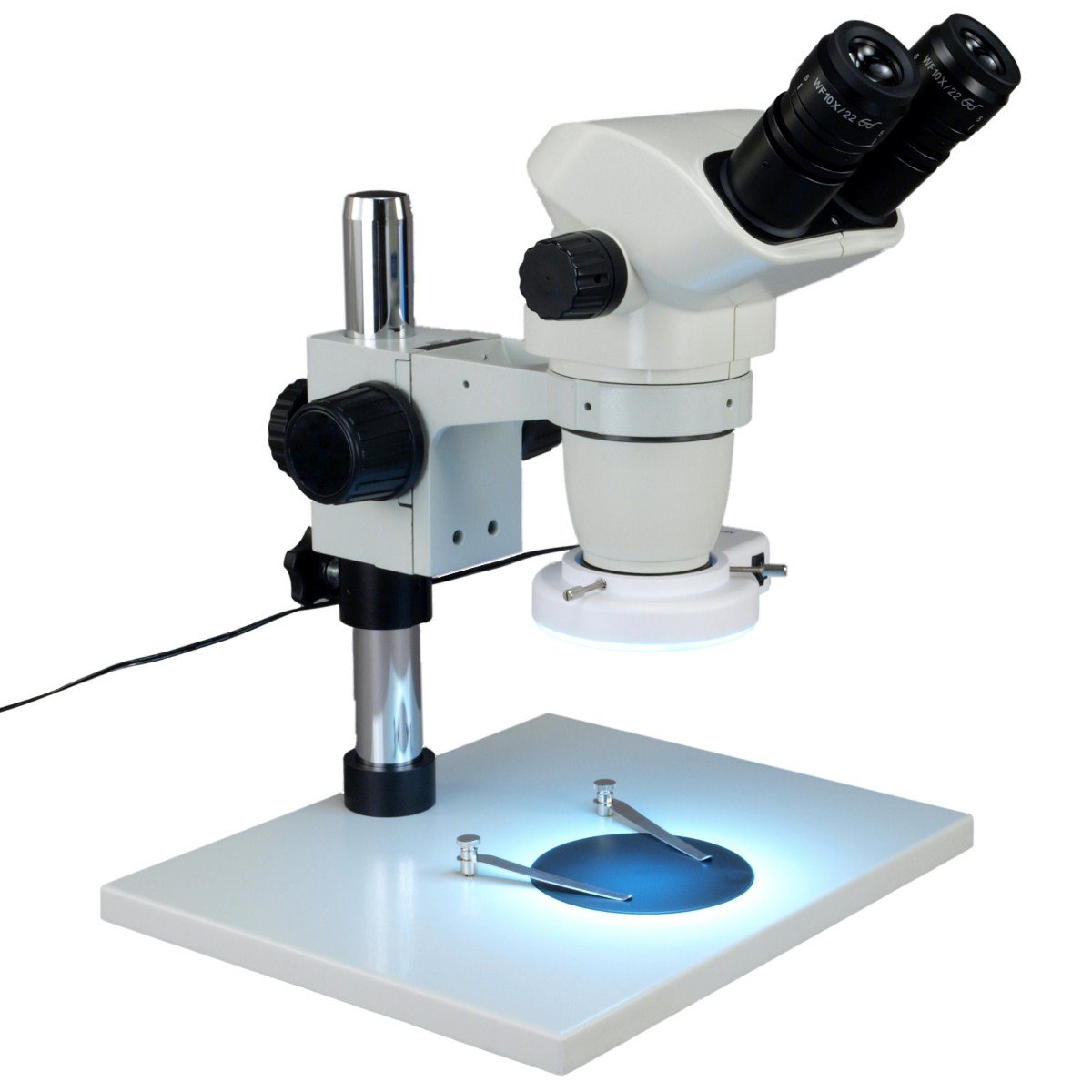 OMAX 6.7X-45X Zoom Binocular Microscope with LED Ring Light for Jewelry & Electronics