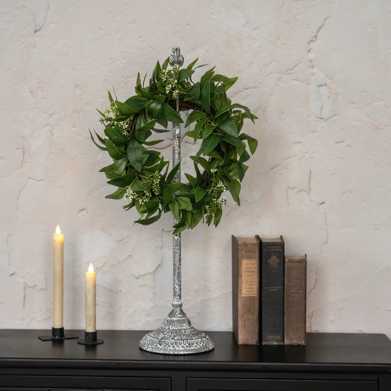 Adjustable Weathered Grey Display Stand - Rustic Wooden Shelf for Home Decor, Retail Stores & Photo Props - Perfect for Books, Plants & Decorative Items