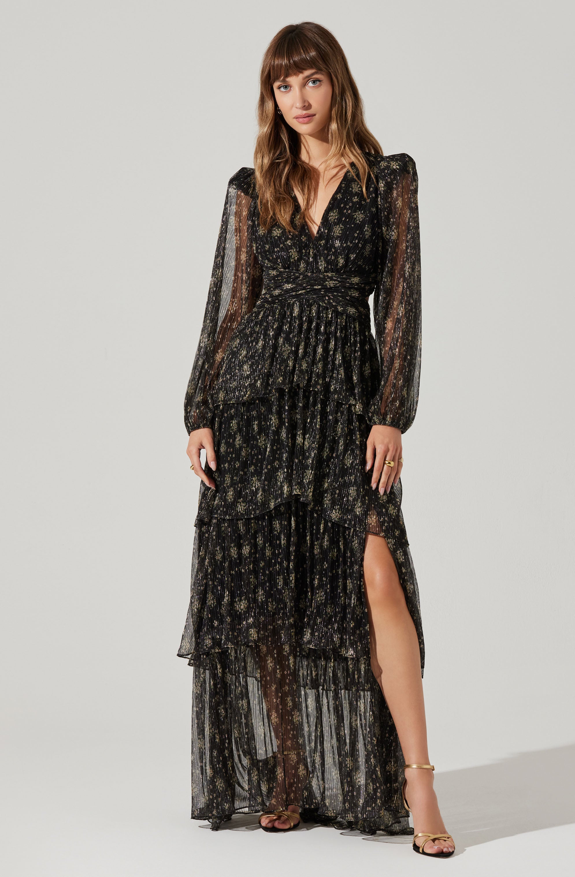 Anora Floral Tiered Maxi Dress for Women - Elegant Summer Beach Wedding Party Dress with Flowy Skirt | Perfect for Beach Vacations, Garden Parties & Date Nights
