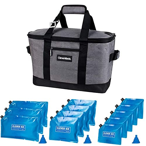 Premium Insulated Cooler with 4 Reusable Ice Packs - Perfect for Picnics, Camping, Beach Trips & Outdoor Adventures