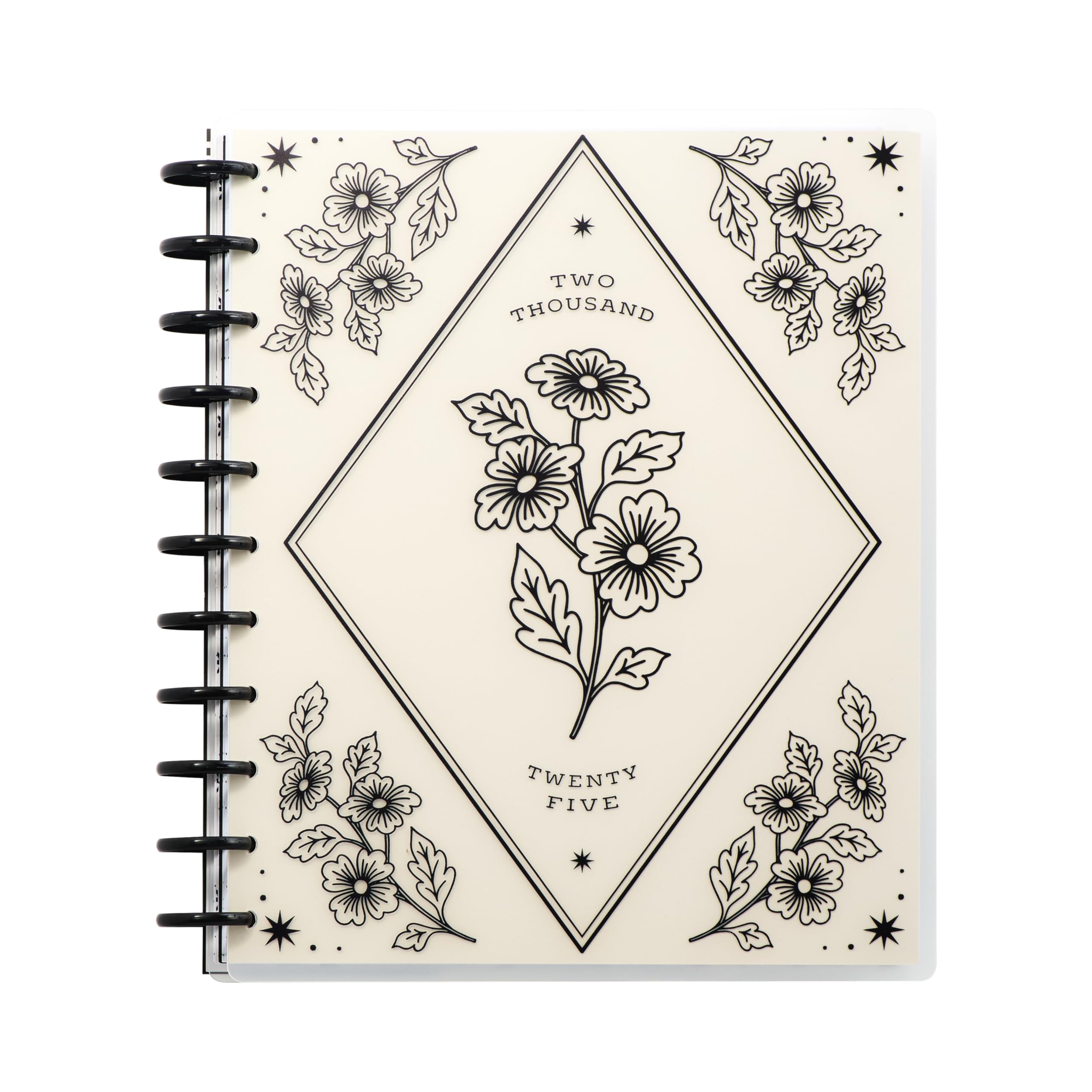 Happy Planner 2025 Disc-Bound 12-Month Planner - Daily Weekly Monthly Organizer with Dashboard Layout, 72 Pages, 12 Dividers & 2 Sticker Sheets - Big Size 8.5