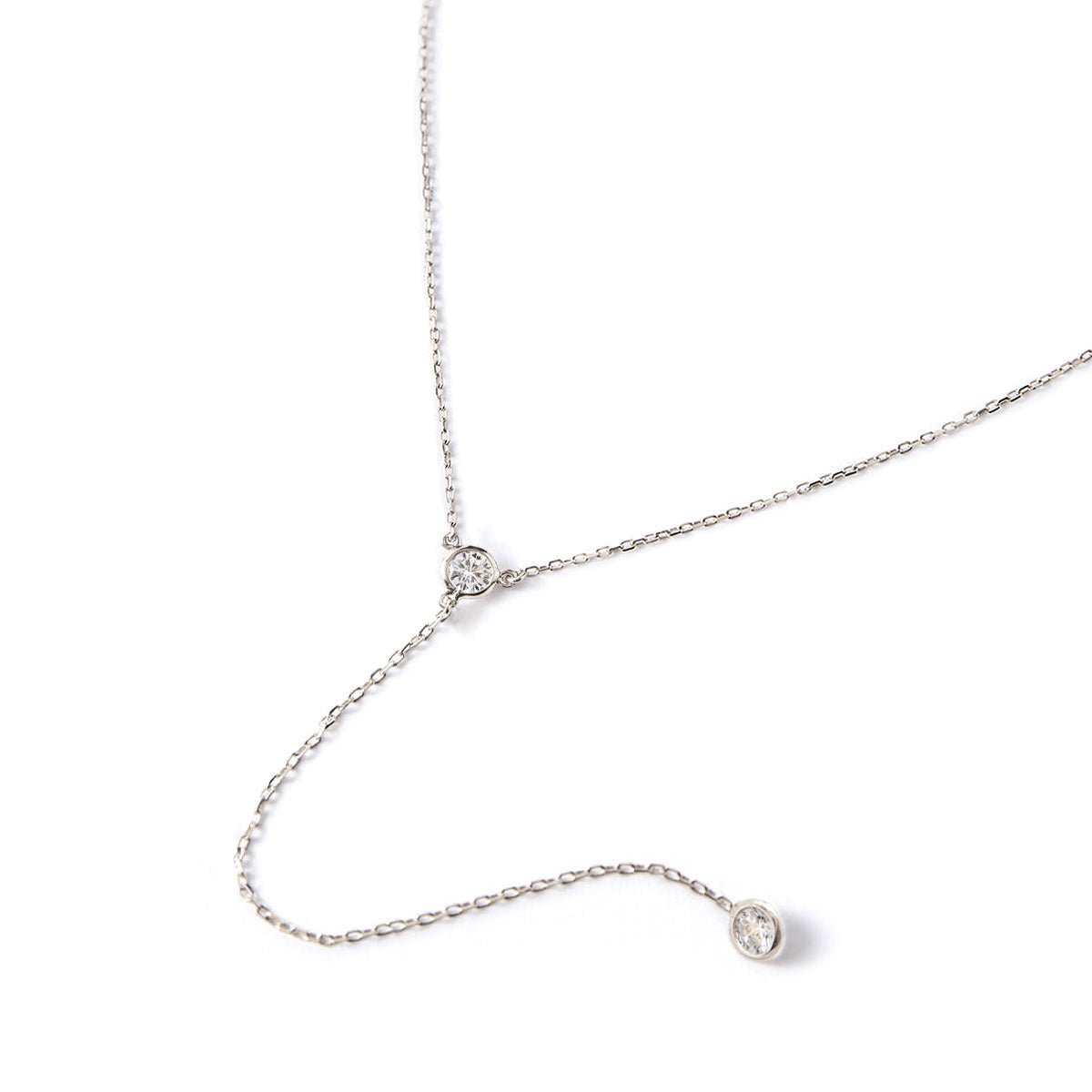 Elegant Crystal Lariat Necklace for Women - Dainty Layered Gold Plated Chain with Sparkling Gemstones - Perfect for Weddings, Date Nights & Special Occasions