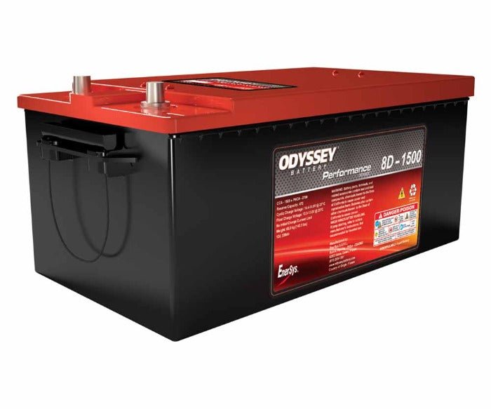 Odyssey 8D 1500 ODP AGM8D Deep Cycle Battery - High Performance AGM Battery for Marine, RV, Solar & Off-Grid Power Systems - Heavy Duty, Maintenance-Free, Long Lasting Power Solution