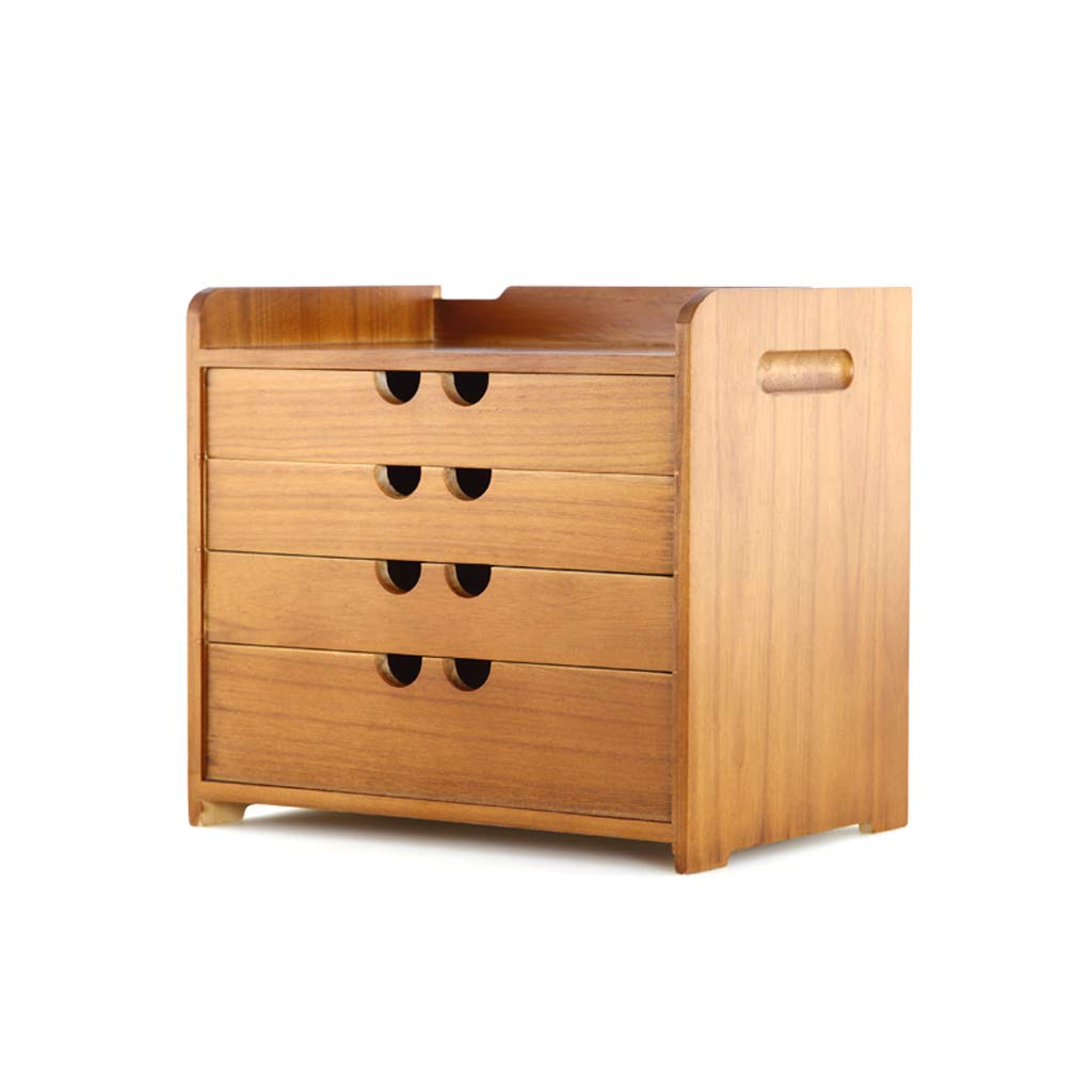 Wooden Desktop File Cabinet - Solid Wood Storage Box for Office & Cosmetics Organization | Perfect for Home Office, Study, and Workspace Storage Solutions