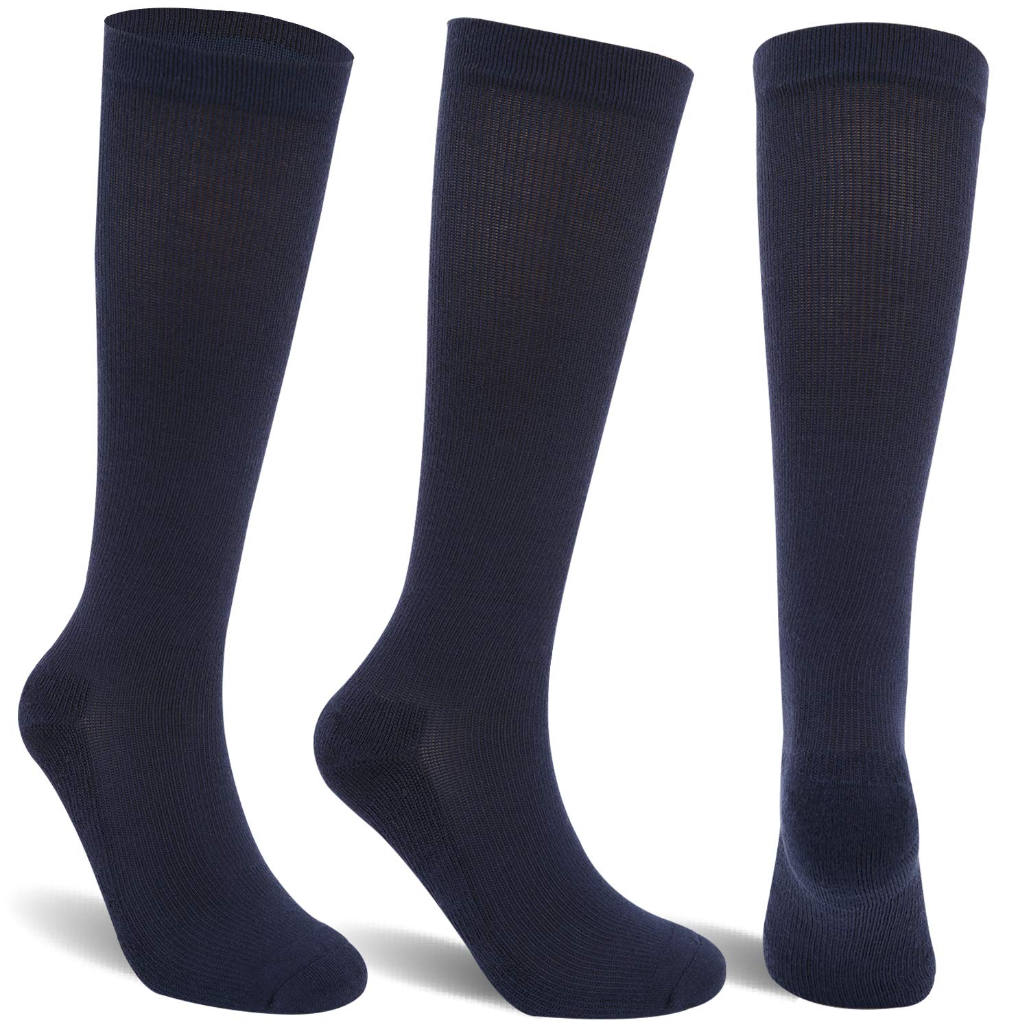 Athlemo 3 Pairs Bamboo Compression Socks for Women & Men - Breathable Circulation Stockings for Running, Travel & Nurses - Improve Blood Flow & Reduce Swelling