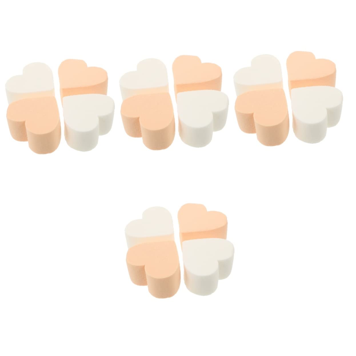 16 Pcs Heart-Shaped Makeup Sponge Set - Soft Hydrophilic Polyurethane Puff Blenders for Flawless Foundation & Concealer Application | Perfect for Travel, Everyday Makeup & Professional Use