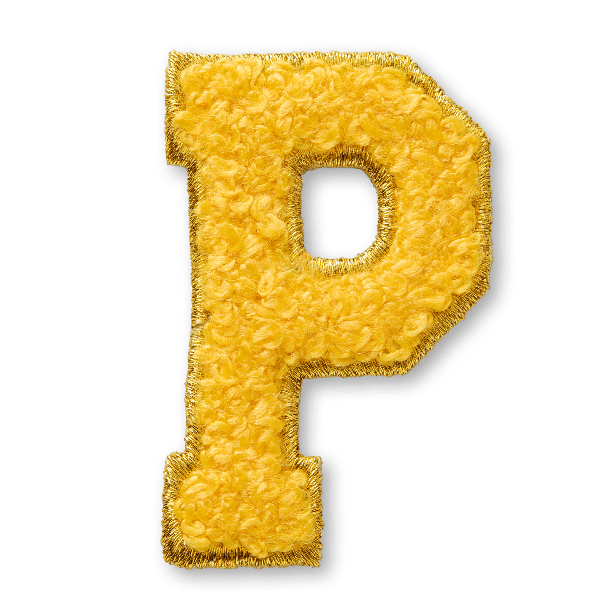 AG™ Iron-On Letter P Patch - Embroidered Alphabet Letter for DIY Clothing, Hats & Bags - Customize Jackets, Backpacks & Denim (White) | Perfect for Crafts, School Projects & Personalized Gifts
