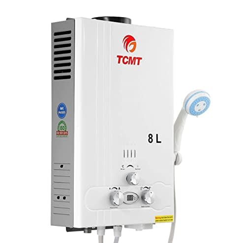 TENGCHANG 8L LPG Propane Tankless Water Heater - Instant Hot Water Boiler with Shower for Camping, RV & Outdoor Use