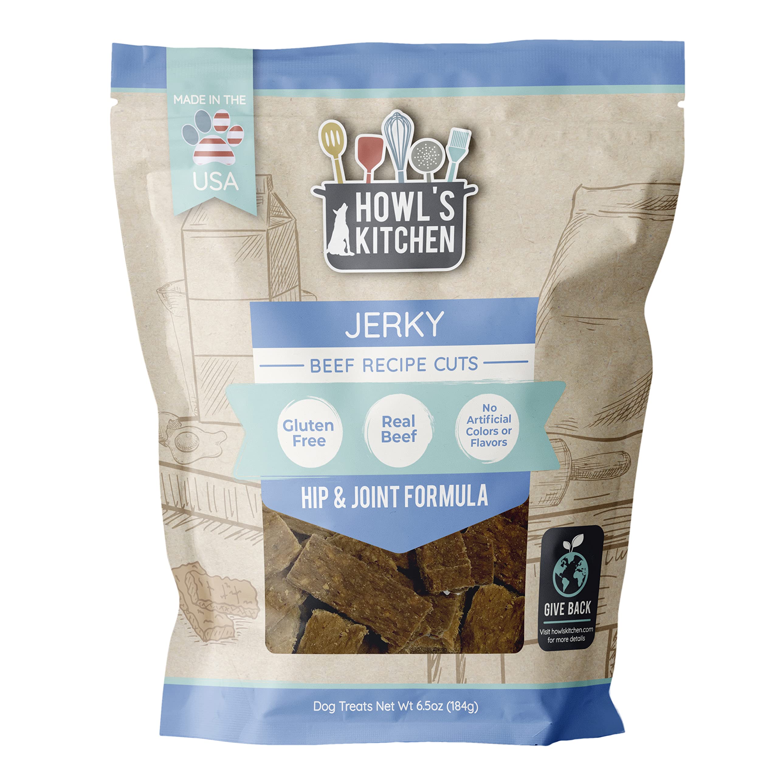 Howl's Kitchen Beef Jerky Dog Treats - Healthy Snacks for Pets