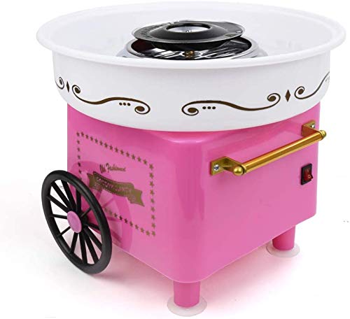 Nostalgia Mini Cotton Candy Maker for Kids - Electric Countertop Hard Candy Machine Kit, Sugar Free, 30x30x30CM, Pink Trolley - Perfect for Birthdays, Weddings, New Year Parties & Family Gatherings | Fun DIY Treats at Home, Carnival-Themed Events & Creative Gift Giving