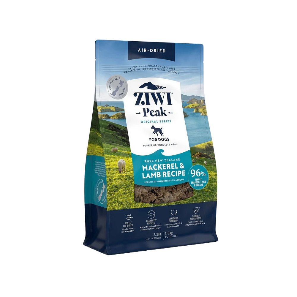 Premium Air-Dried Mackerel & Lamb Dog Food - Grain-Free, High-Protein Natural Treats for Dogs - Perfect for Training Rewards, Dental Chews & Sensitive Stomachs