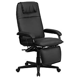 Flash Furniture High Back Black LeatherSoft Executive Reclining Ergonomic Swivel Office Chair with Arms - Premium Comfort for Home Office, Gaming & Workspace
