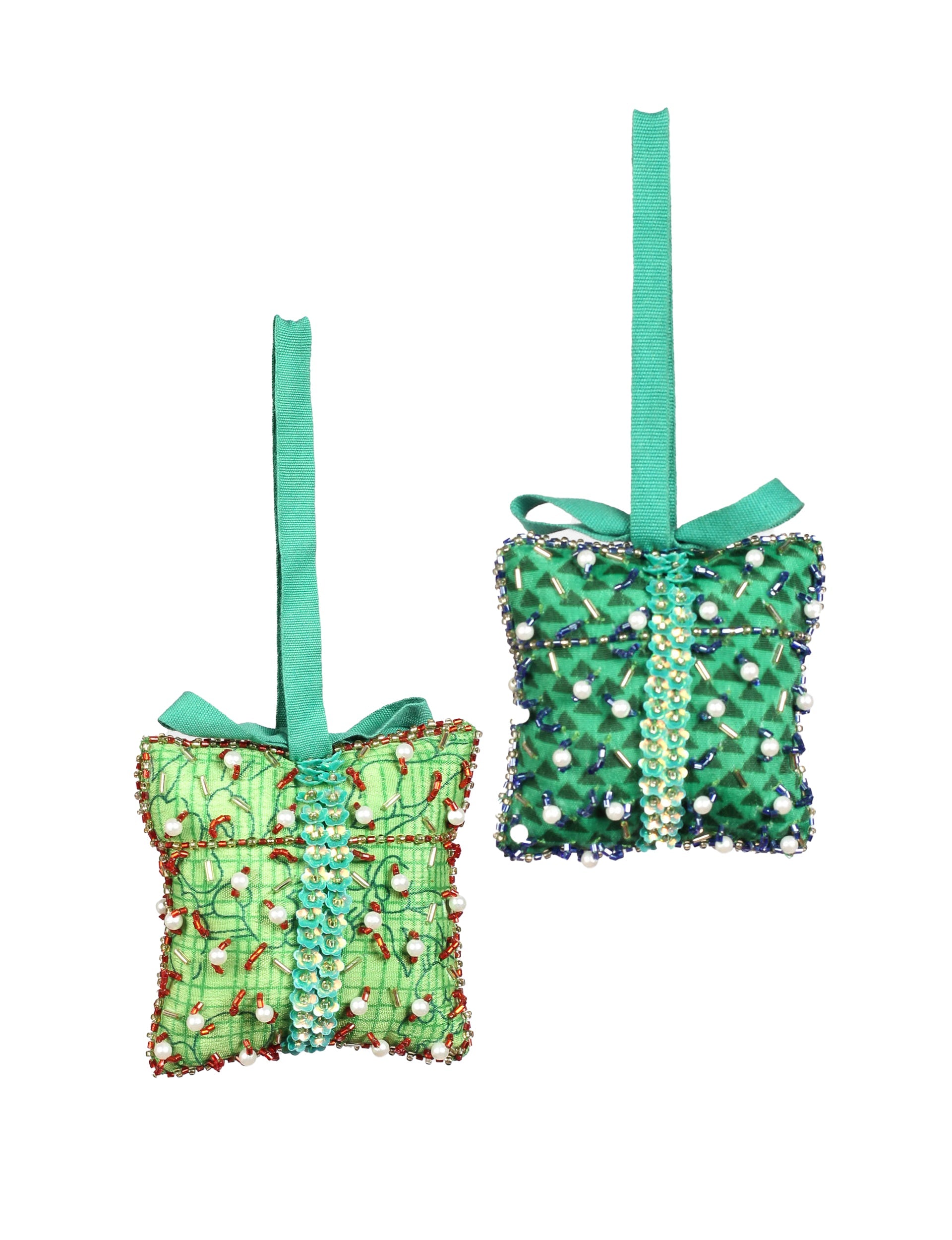 Christmas Gift Ornament Set of 2 - Handmade Holiday Decorations for Tree, Home & Party - Perfect for Xmas, Winter Celebrations & Festive Gatherings
