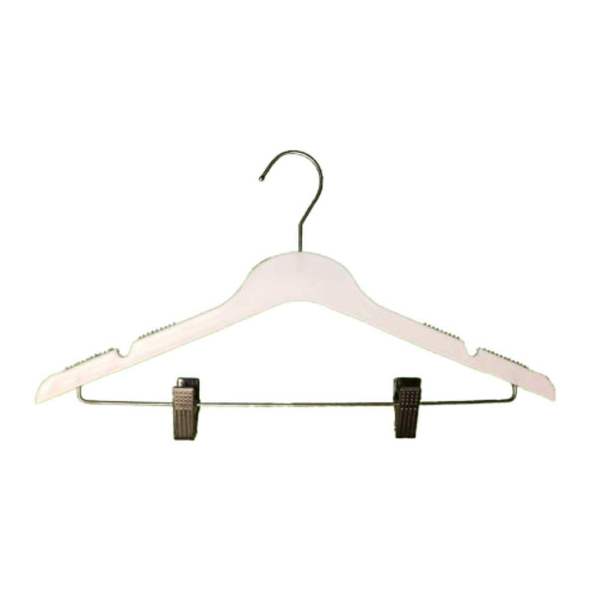 Heavy Duty Slim Plastic Hangers with Clips - Non-Slip Space Saving Clothes Hangers for Pants, Skirts & Coats - 100 Pack White - Perfect for Closet Organization & Retail Stores