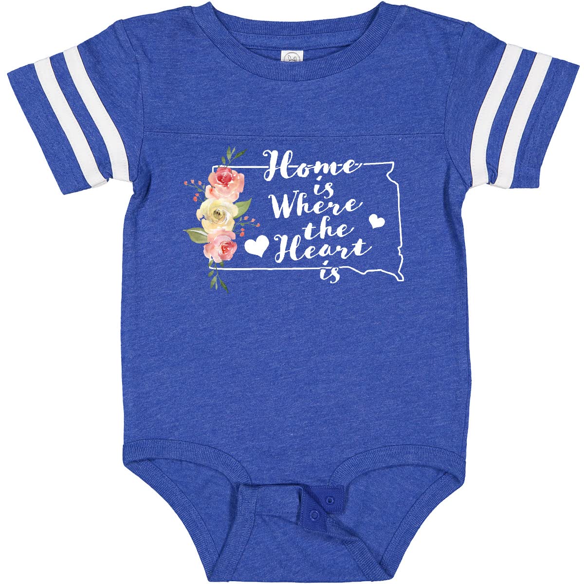 Inktastic South Dakota Home is Where The Heart is Watercolor Baby Bodysuit - Soft Cotton Infant Onesie for Newborns, Photo Shoots & Family Gifts