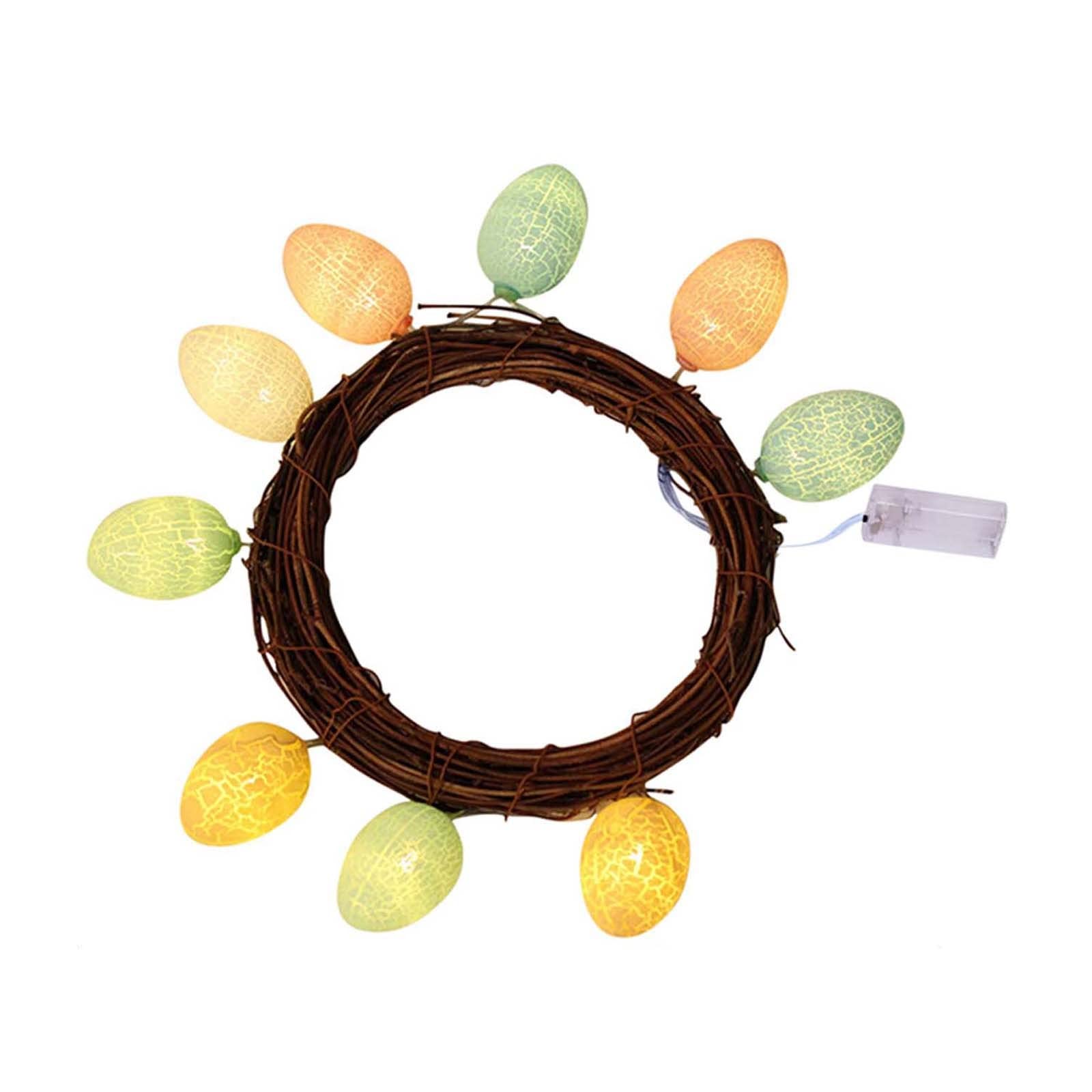 BoHmKe Creative String Wreath Lamps - Battery Operated Rattan Easter Lights for Home Decor, Kids Room, Advent Wreath & Holiday Party Lighting (One Size)