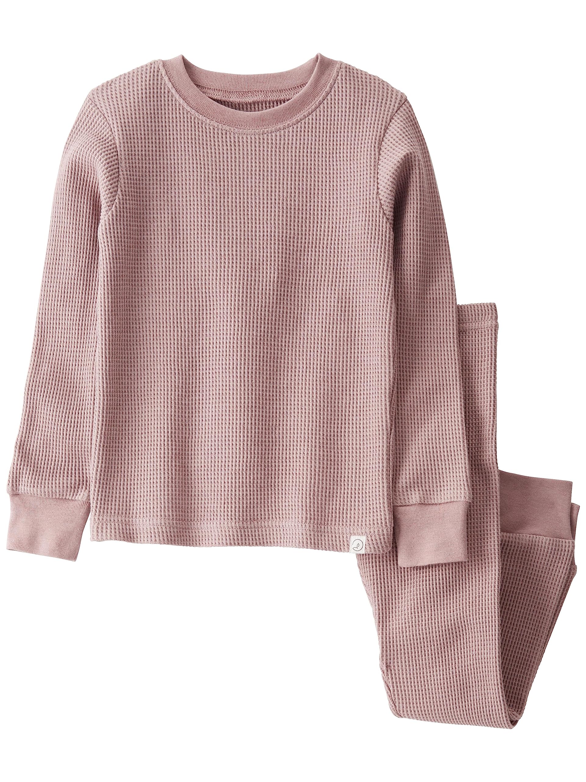 Little Planet by Carter's Unisex Baby Organic Cotton 2-Piece Pajama Set - Waffle Knit Mauve, 4T | Soft & Breathable Sleepwear for Toddlers | Perfect for Bedtime & Lounging
