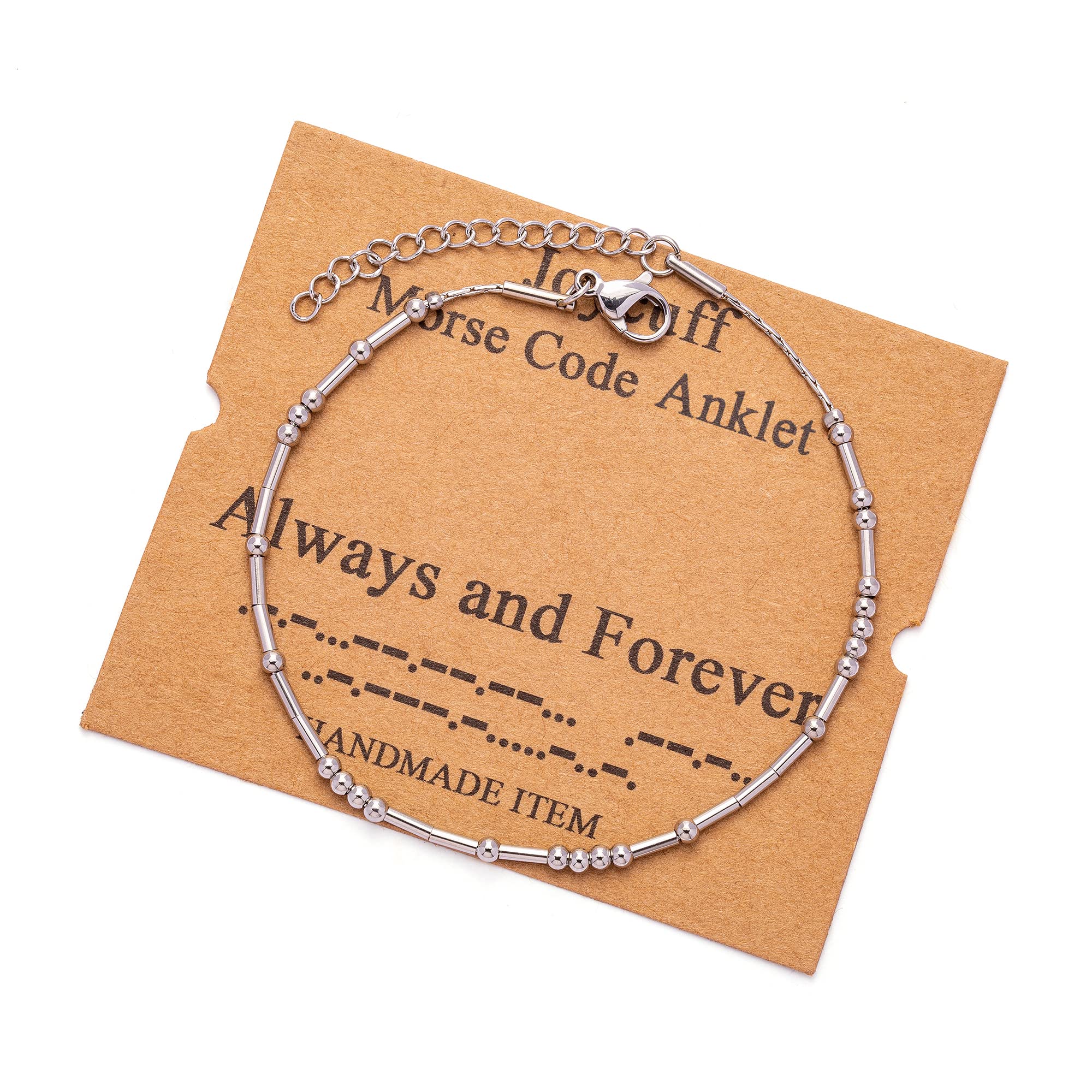 Morse Code Ankle Bracelet - Adjustable Silver Anklet for Women & Girls | Beach Jewelry Gift for Her