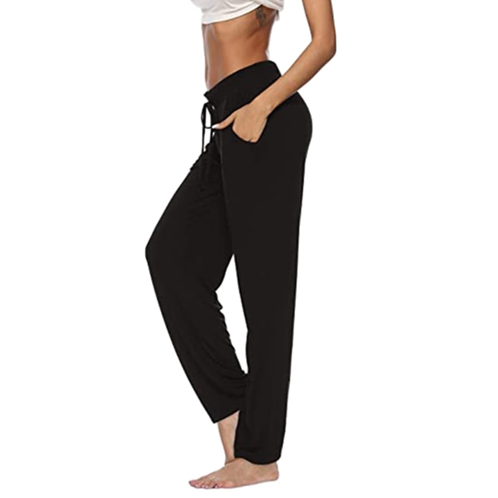 Women's Casual High Waisted Wide Leg Paper Bag Pants - Summer Loose Drawstring Trousers for Comfort & Style | Perfect for Beach, Travel & Everyday Wear