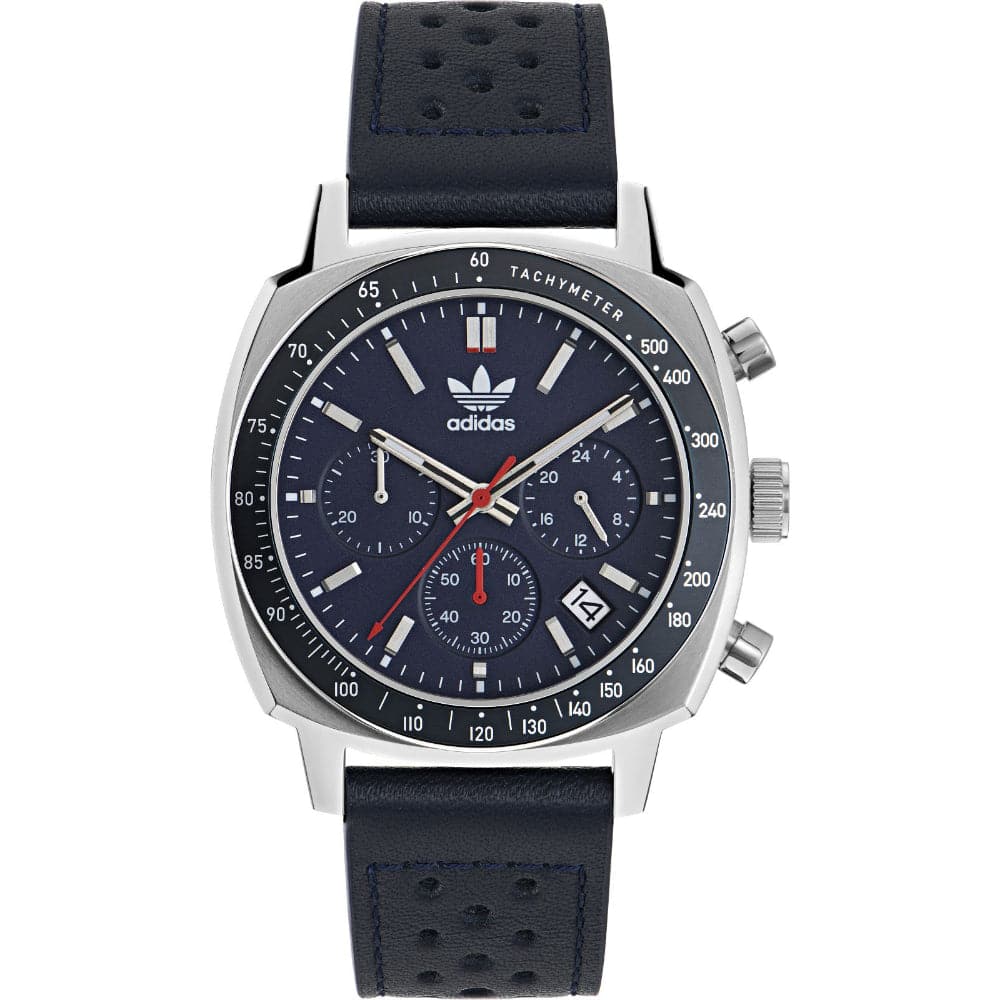 Adidas Originals Chronograph Blue Leather Strap Men's Watch AOFH23577 - Stylish Casual & Sporty Timepiece for Everyday Wear, Work & Outdoor Activities