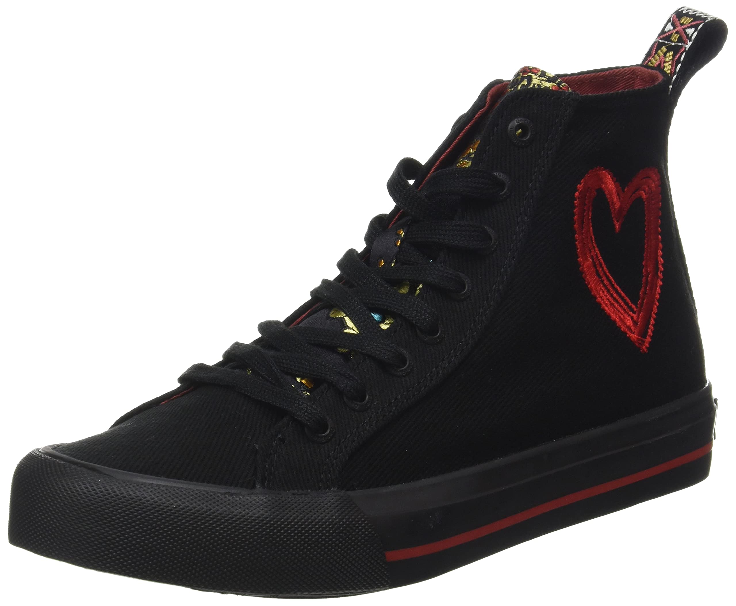 Desigual Women's Fashion Sneakers - Comfortable High-Top Casual Shoes for Walking, Running & Everyday Wear | Trendy Street Style & Gym Workout Footwear