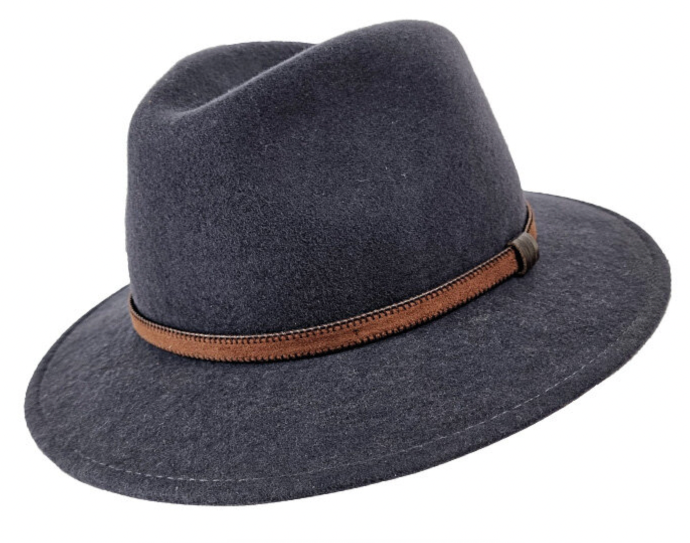 Stanton 'Laurence' Italian Made Foldable Wool Felt Fedora Hat for Men - Graphite Gray - Perfect for Outdoor Events, Travel & Fashion