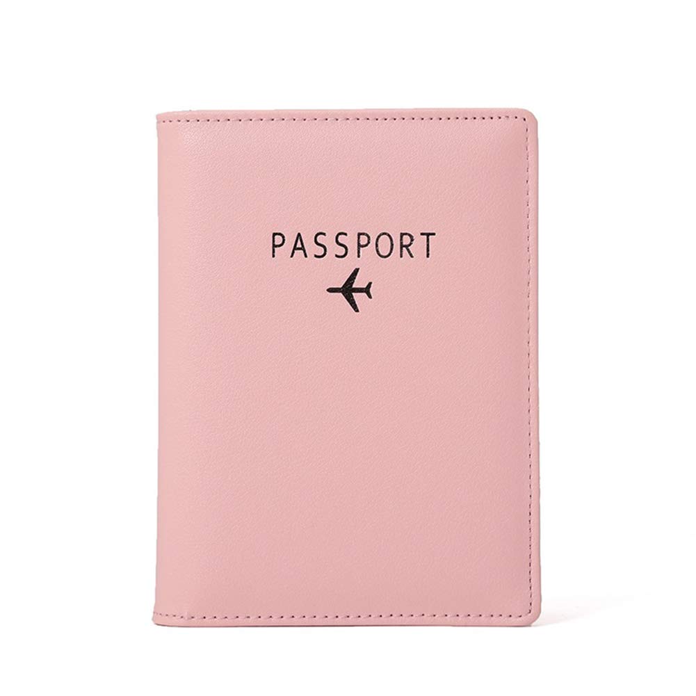 BAKUN RFID Blocking Leather Travel Wallet & Passport Holder - Family Document Organizer with Card Slots for Secure Travel (Pink) | Perfect for Vacations, Business Trips & International Adventures