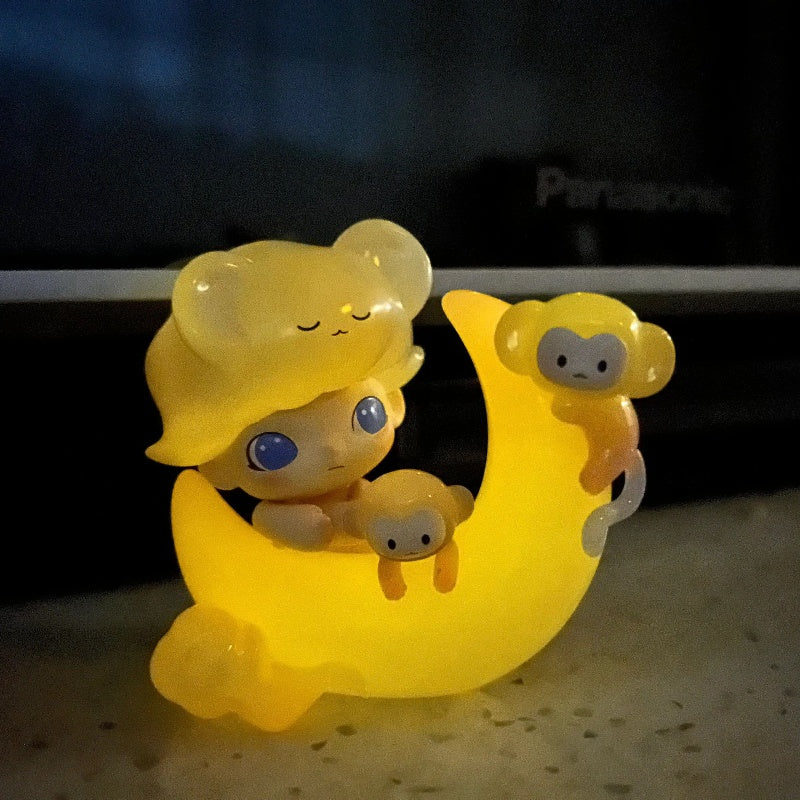 DIMOO Animal Kingdom Series Secret Monkey Catches the Moon - Cute Collectible Blind Box Figure for Kids & Adults - Perfect for Home Decor, Gifts, and Toy Collections