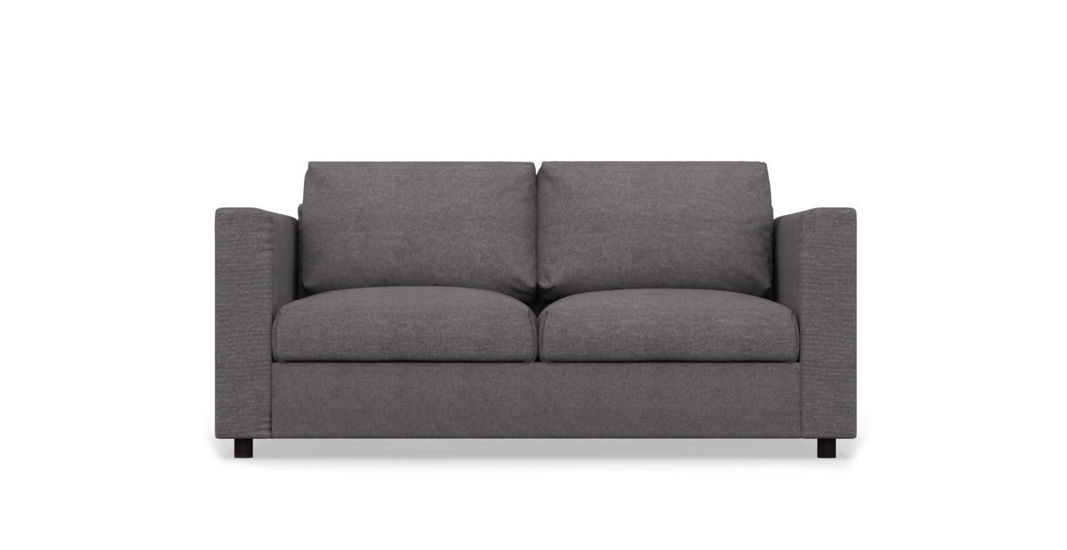 Handmade VIMLE 2-Seat Sofa Bed Slipcover Replacement - Dark Grey Crown Design (153cm Mattress) | Premium Stretch Fabric for Easy Installation | Perfect for Living Room, Home Theater & Guest Room Decor