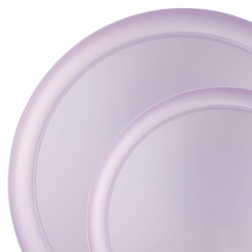 20-Piece Lavender Pearl Round Plastic Dinnerware Set - Elegant Disposable Plates, Bowls & Cups for 10 Guests - Perfect for Weddings, Parties, Picnics & Outdoor Events