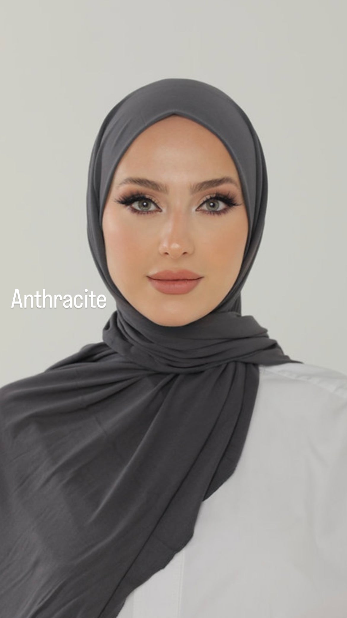 Premium Anthracite Luxury Hijab - Soft & Breathable Muslim Scarf for Women - Perfect for Daily Wear, Prayer, and Special Occasions