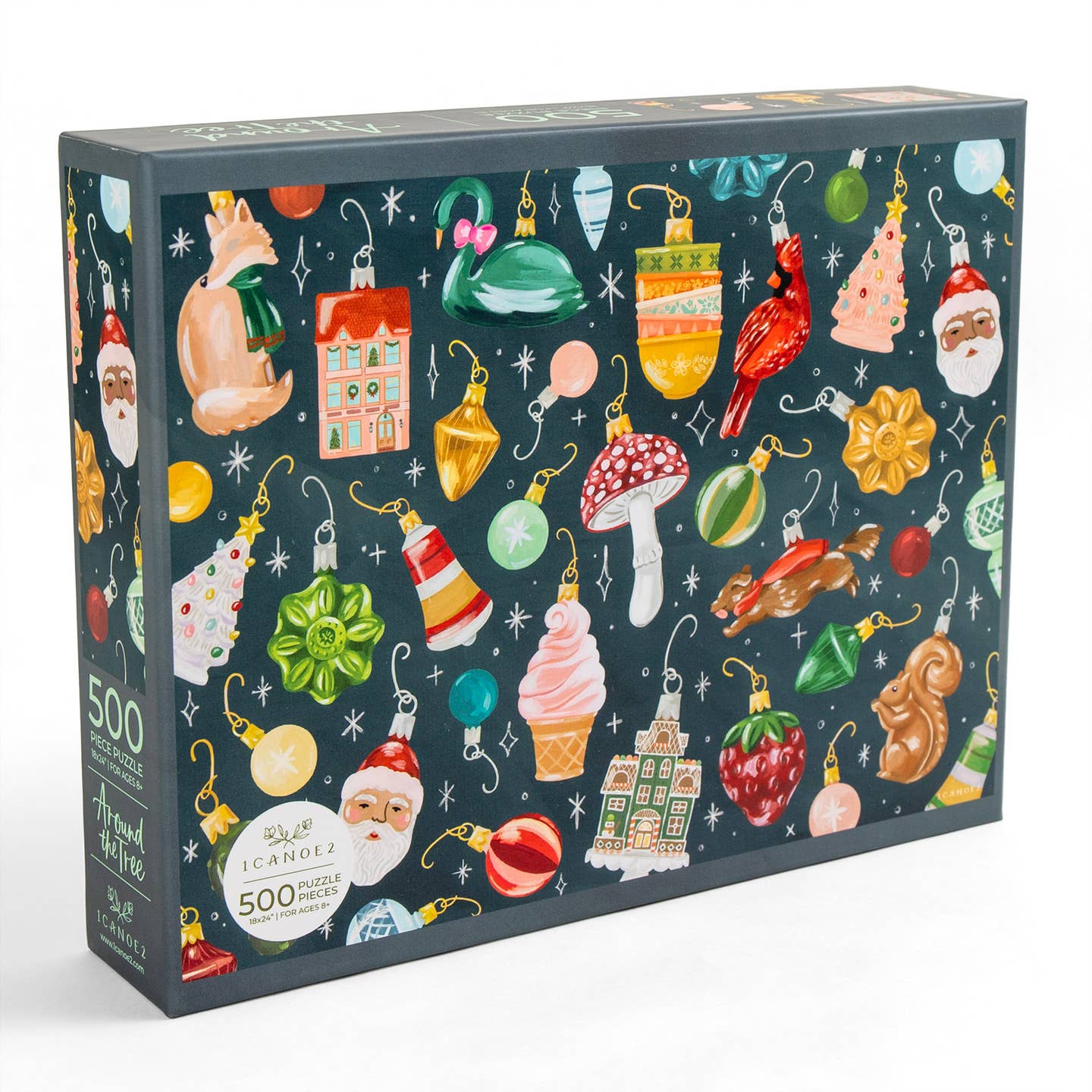 500 Piece Jigsaw Puzzle - Around the Tree | Challenging Christmas Tree Puzzle for Adults & Families | Perfect for Holiday Decor, Gift Giving & Relaxation