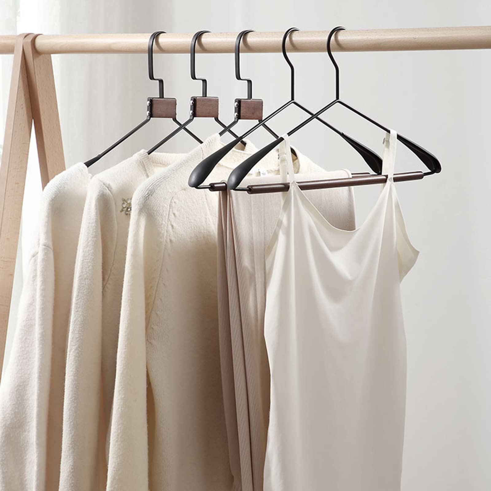 Premium Wooden Hangers for Jackets, Coats & Shirts - Extra Wide Shoulder Support with 360° Swivel Hooks | Ideal for Closet Organization & Luxury Wardrobe Display