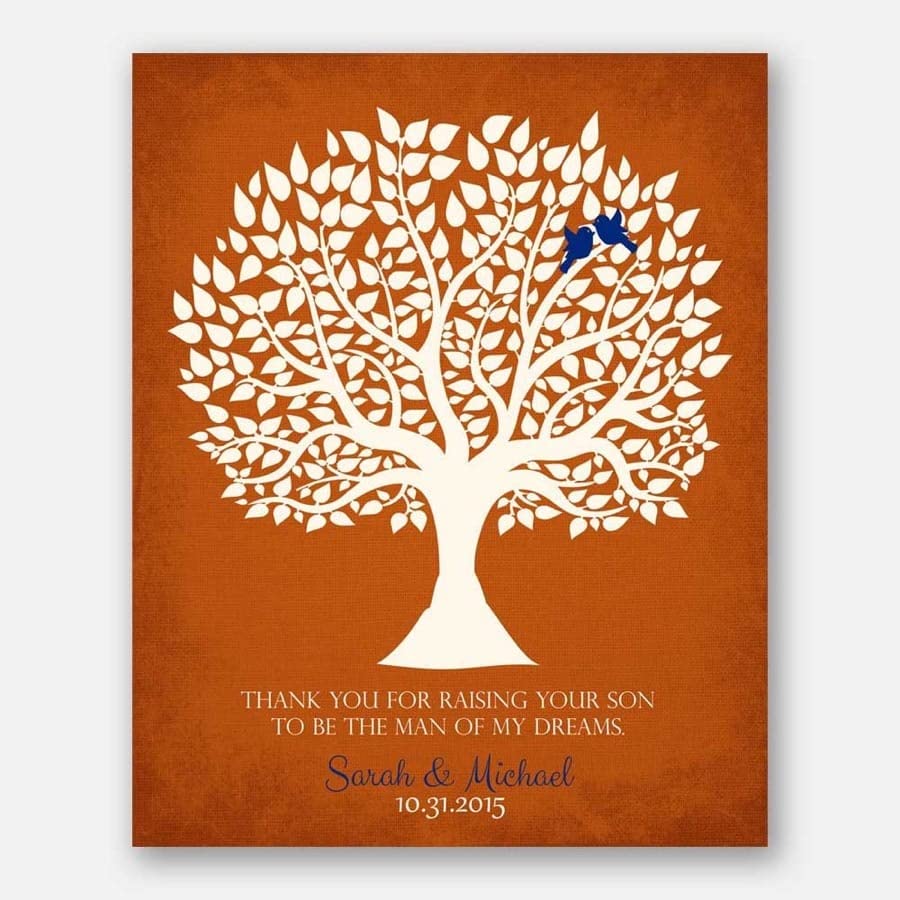Personalized Thank You Gift for Mother of Groom - 'Man of My Dreams' Poem Metal Art - 10x12 Inch Wedding Gift for Parents of Groom - Family Tree Keepsake - Perfect for Wedding Anniversaries, Bridal Showers & Parent Appreciation