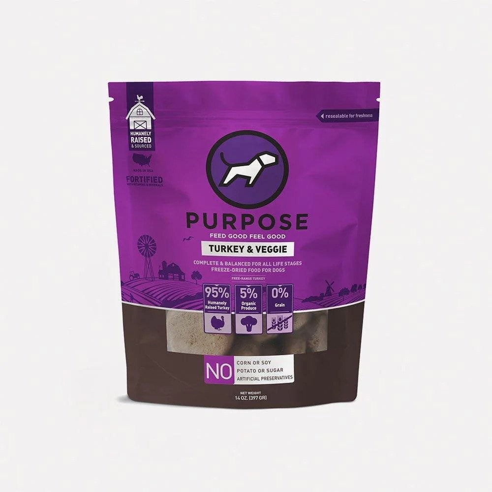 Premium Freeze-Dried Single Protein Turkey & Veggie Dog Food - Grain-Free, High-Protein, All-Natural for Sensitive Stomachs - Perfect for Training, Travel & Outdoor Adventures