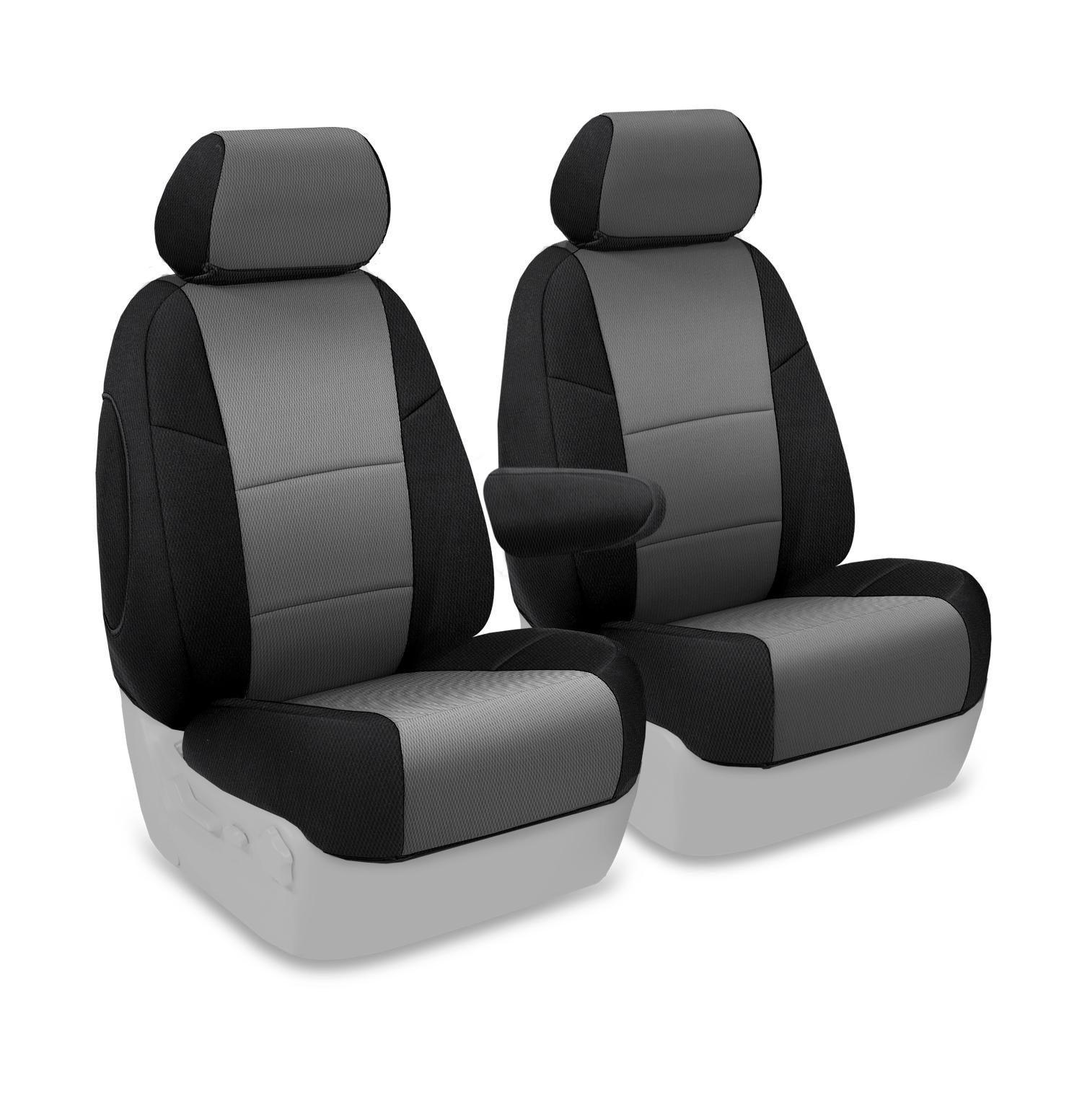 Coverking Front 50/50 Bucket Custom Fit Seat Cover for Chevrolet Sonic - Spacer Mesh (Gray/Black) | Car Interior Protection & Comfort Upgrade