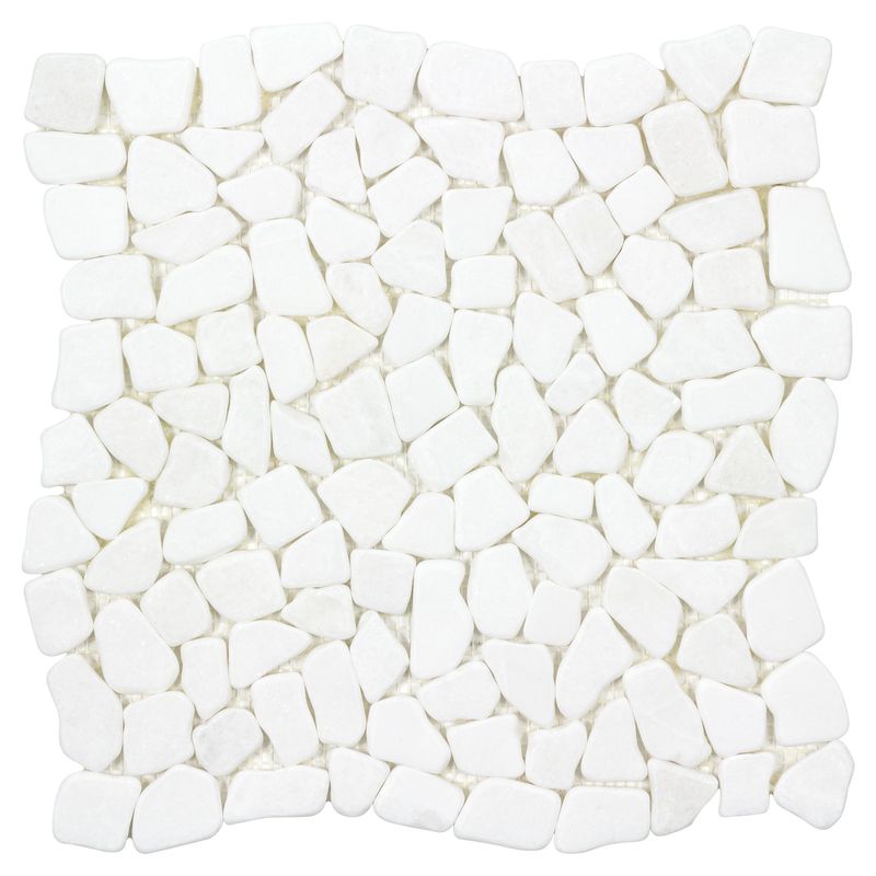 Premium White Fragment Stone Mosaic Tile - Natural Stone Wall & Floor Decor for Bathroom, Kitchen Backsplash, and Fireplace Surround